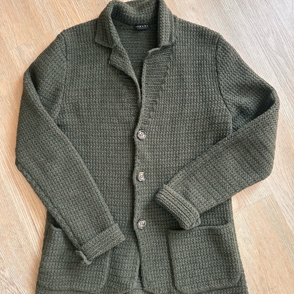 Sisley Knit Olive Green Cardigan Sweater